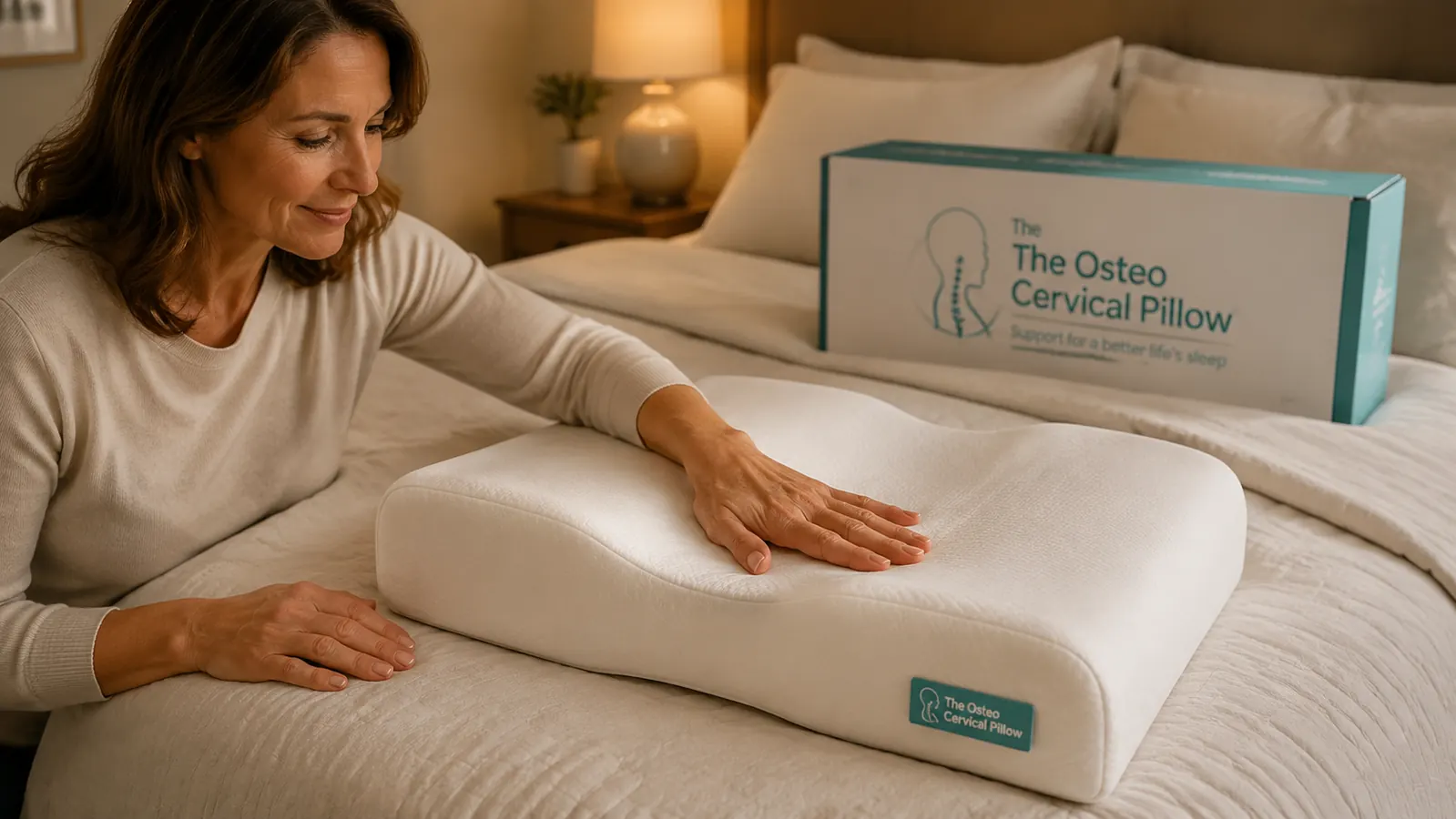 Contoured cervical memory foam pillow shown from the side, revealing the two-height ridge design